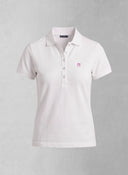Polo Blanco Classic Logo Rosa Mujer