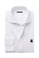 Camisa Blanca Punto Piqué Seda Hombre