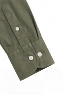 Camisa Verde Kaki Punto Piqué Seda Hombre
