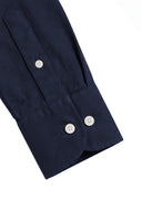 Camisa Azul Punto Piqué Seda Hombre
