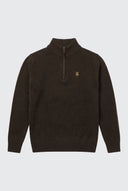Jersey Marrón Lambswool Cuello Cremallera Hombre