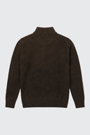 Jersey Marrón Lambswool Cuello Cremallera Hombre
