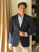 Americana Lana Desestructurada Azul Hombre