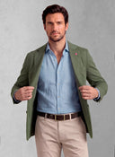 Americana Hombre Verde Kaki Algodón