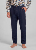 Pantalón Azul Marino Lino Cordón Hombre