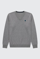 Jersey Cuello Pico Gris Hombre