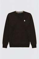 Jersey Cuello Pico Marrón Hombre