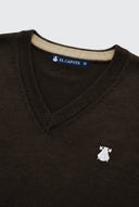 Jersey Cuello Pico Marrón Hombre