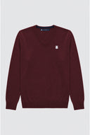 Jersey Cuello Pico Burdeos Hombre