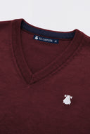 Jersey Cuello Pico Burdeos Hombre