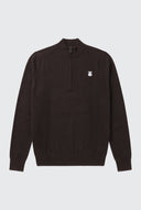Jersey Marrón Cuello Cremallera Hombre