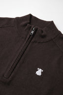 Jersey Marrón Cuello Cremallera Hombre