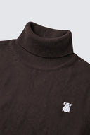 Jersey Cuello Alto Marrón Chocolate Hombre