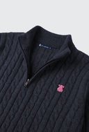 Jersey Azul Ochos Cuello Cremallera Hombre