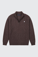 Jersey Marrón Ochos Cuello Cremallera Hombre