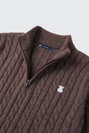 Jersey Marrón Ochos Cuello Cremallera Hombre