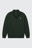 Jersey Verde Kaki Ochos Cuello Cremallera Hombre