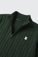 Jersey Verde Kaki Ochos Cuello Cremallera Hombre