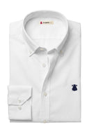 Camisa Blanca Oxford Cuello Botón Hombre