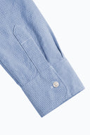 Camisa Azul Oxford España Cuello Italiano Mujer