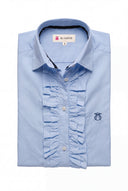 Camisa Azul Doble Chorrera Mujer