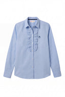 Camisa Azul Doble Chorrera Mujer