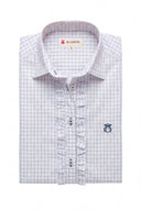 Camisa Cuadro Caza Pechera Chorrera Mujer