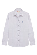 Camisa Cuadro Caza Pechera Chorrera Mujer