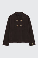 Chaqueta Marrón Cruzada Mujer