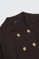 Chaqueta Marrón Cruzada Mujer