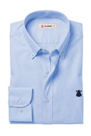 Camisa Azul Oxford Cuello Botón Hombre