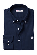 Chemise Homme Bleu Oxford À Pois