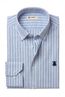 Chemise Homme Bleu Oxford À Pois