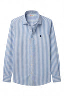 Chemise Homme Bleu Oxford À Pois