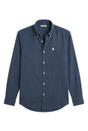 Chemise Homme Bleu Oxford À Pois