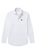 Camisa Blanca Raya Celeste Hombre