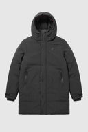 Abrigo Negro Comfort Capucha Hombre