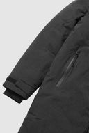 Abrigo Negro Comfort Capucha Hombre