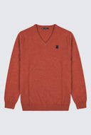 Jersey Cuello Pico Teja Algodón Hombre
