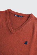 Jersey Cuello Pico Teja Algodón Hombre