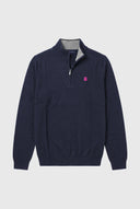 Jersey Azul Marino Cuello Cremallera Hombre