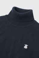 Jersey Azul Cuello Alto Algodón Hombre