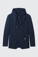 Americana Azul Marino Capucha Desmontable Hombre