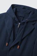 Americana Azul Marino Capucha Desmontable Hombre