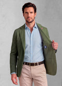 Americana Hombre Verde Kaki Algodón