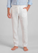 Pantalón Blanco Lino Cordón Hombre