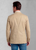 Americana Hombre Beige Algodón