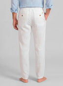 Pantalón Blanco Lino Cordón Hombre