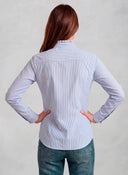 Sersuker Women's Light Blue Striped Shirt