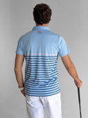 Polo Celeste Rayas Ultraligero Hombre